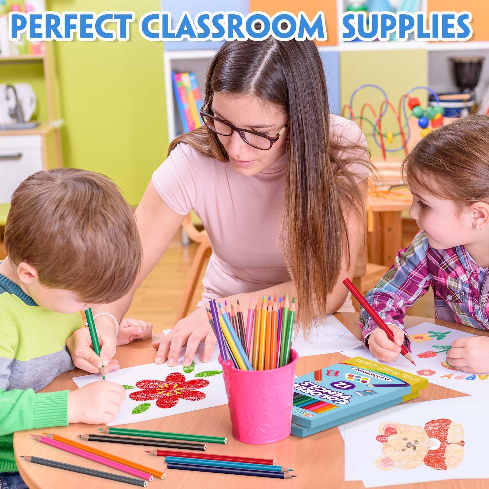 Aigybobo hexagonal pencils provide comfortable grip and reduce rolling on desks.