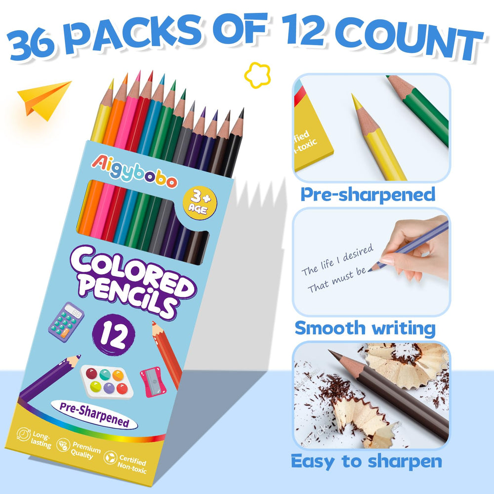Aigybobo pre-sharpened colored pencils save classroom prep time and reduce sharpening interruptions.