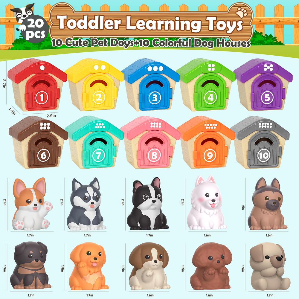 Aigybobo puppy puppets with bright colors for interactive storytelling and sensory engagement.