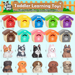 Aigybobo puppy puppets with bright colors for interactive storytelling and sensory engagement.