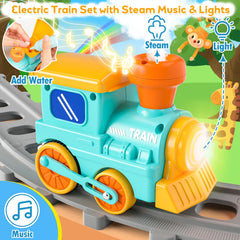 Aigybobo Toddler Train safari animals inside for interactive role-play adventures.
