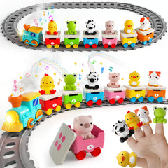 Aigybobo Toddler Train Set role play invites storytelling with animal characters.