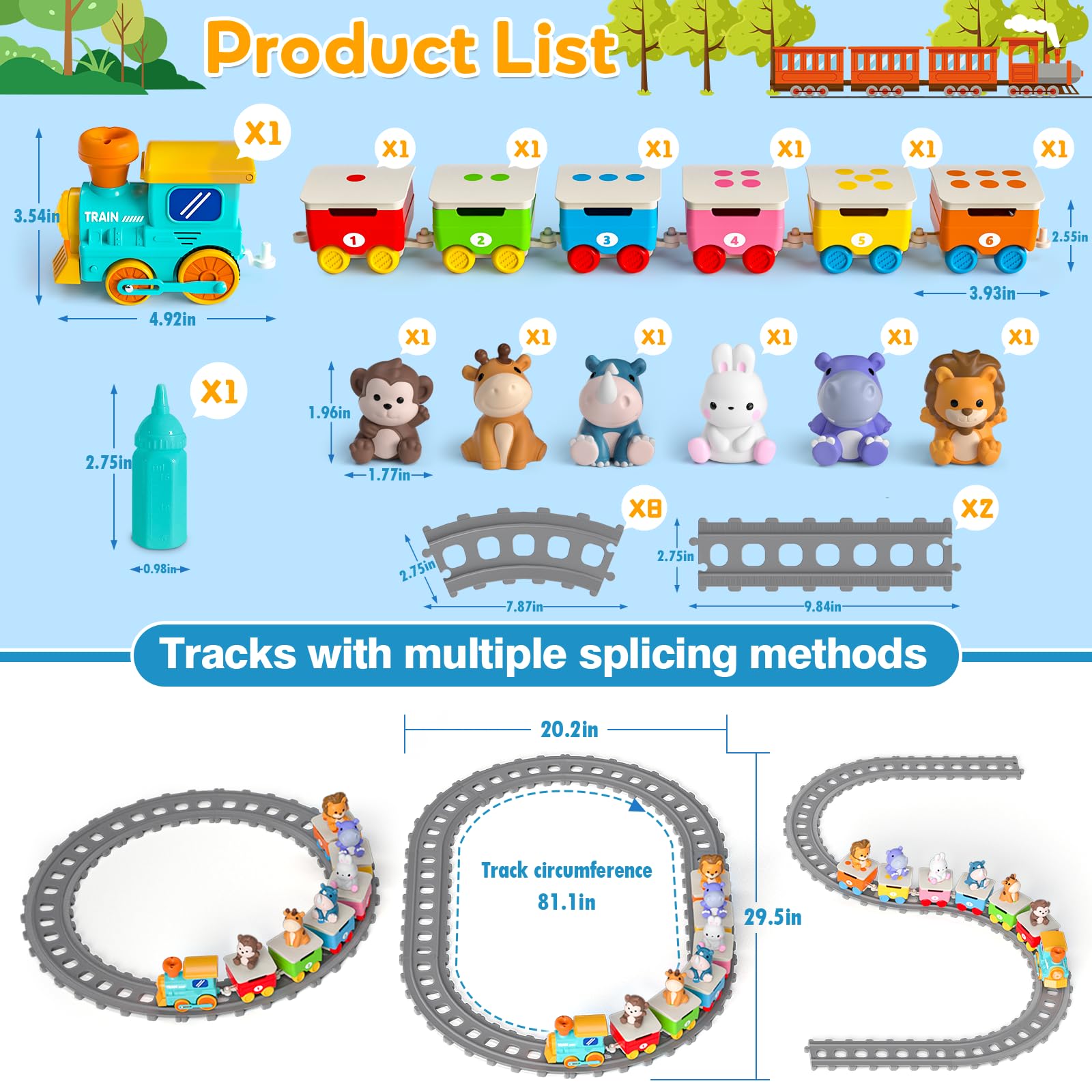 Aigybobo Toddler Train tracks set for custom route building.