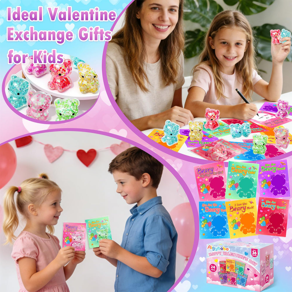 Aigybobo Valentine cards with bears set for kid-friendly party favors.