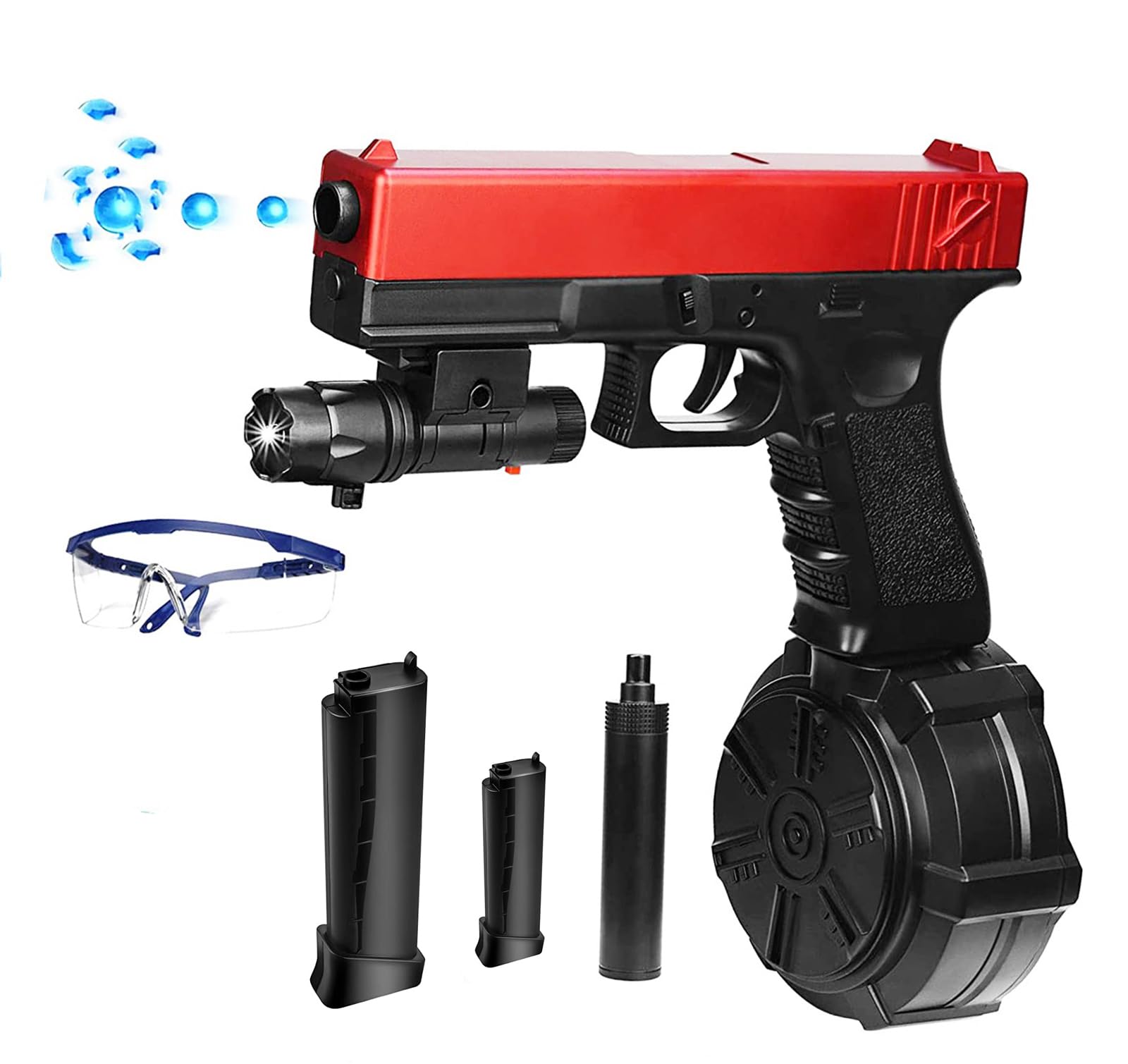 AIHEKSL Gel Ball Blaster with goggles for safe outdoor play and precise shots.