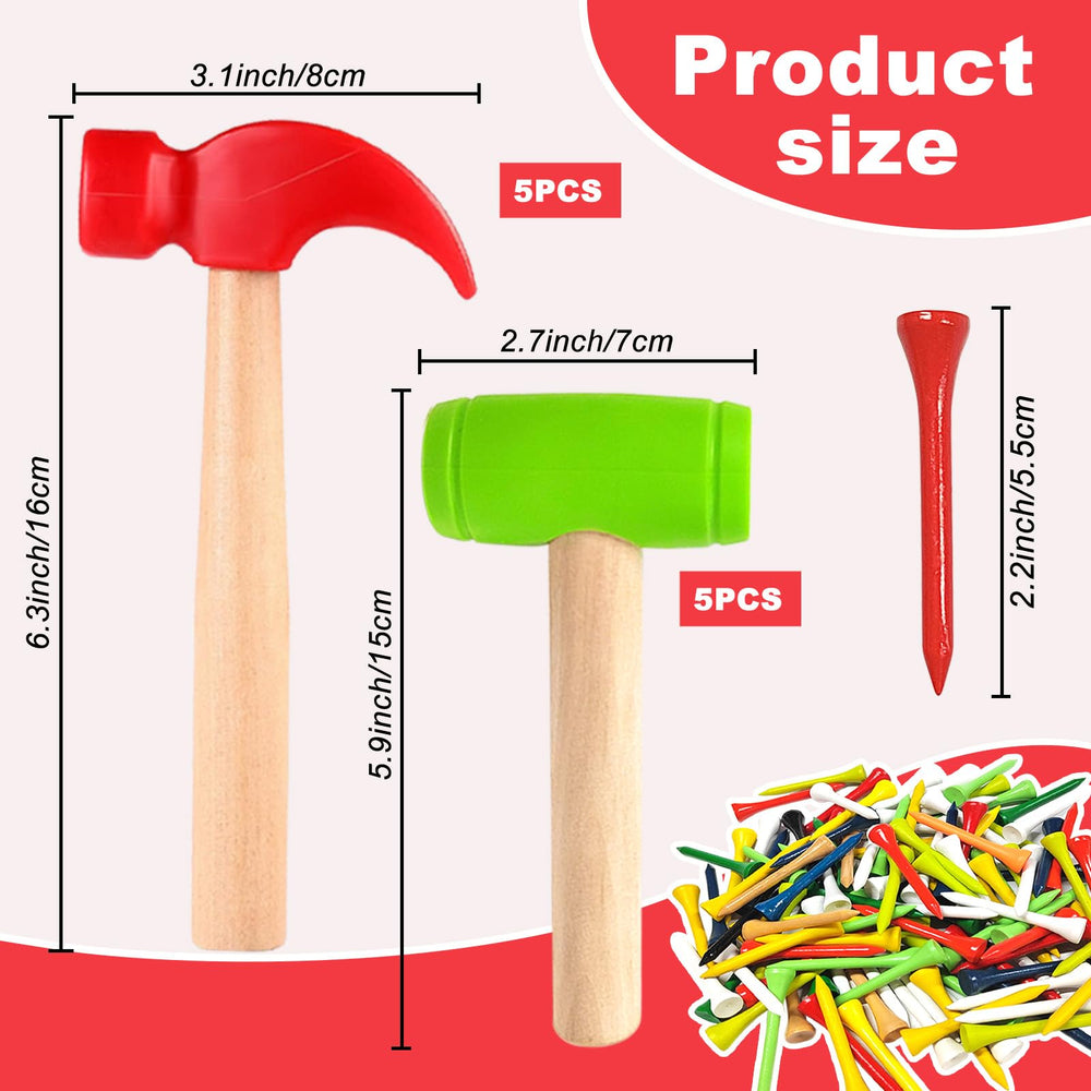 AIHSUMC wooden hammer green pair supports imaginative play and coordination.