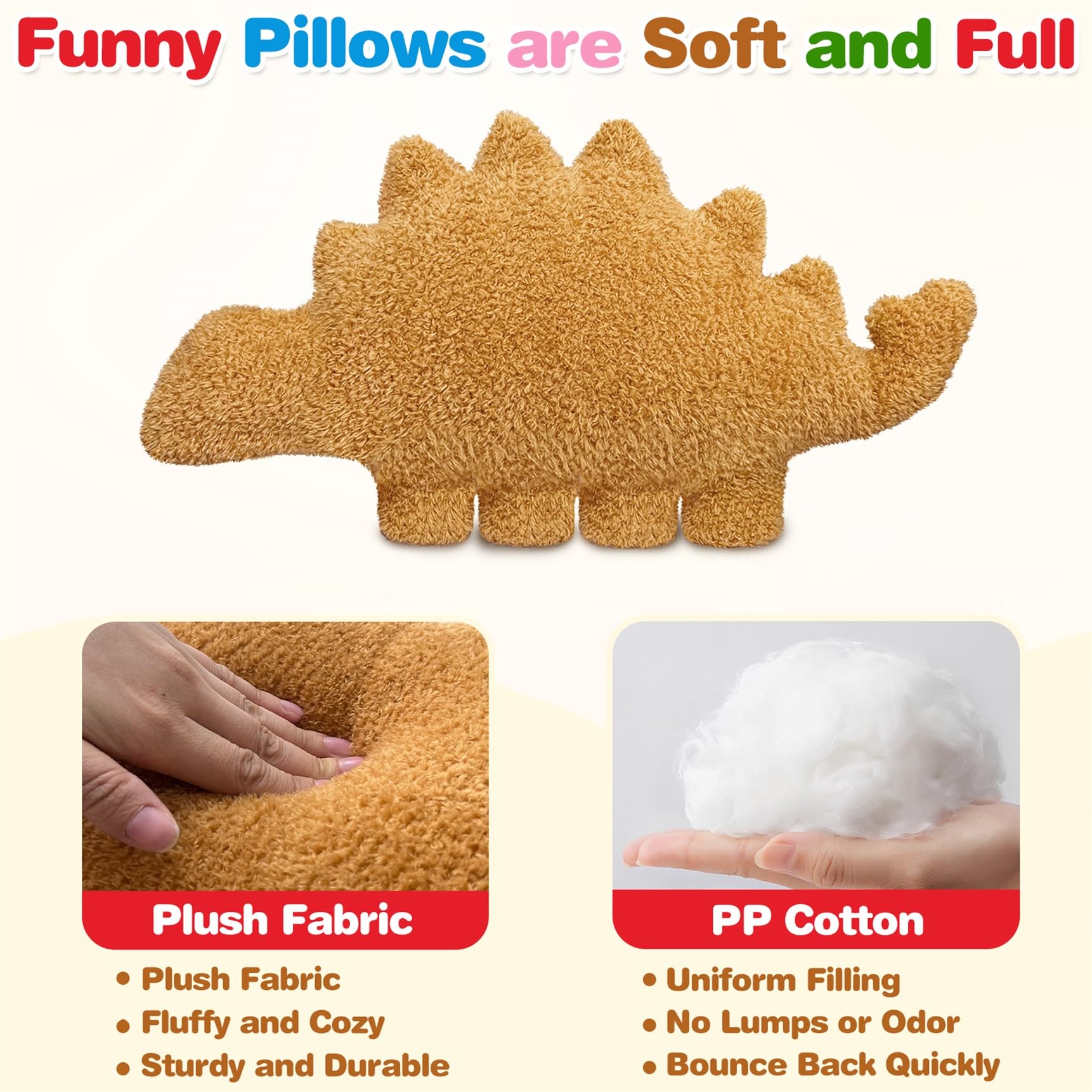 Aiideals Dino Nugget Pillow gift-ready ideal gag gift for dinosaur lovers