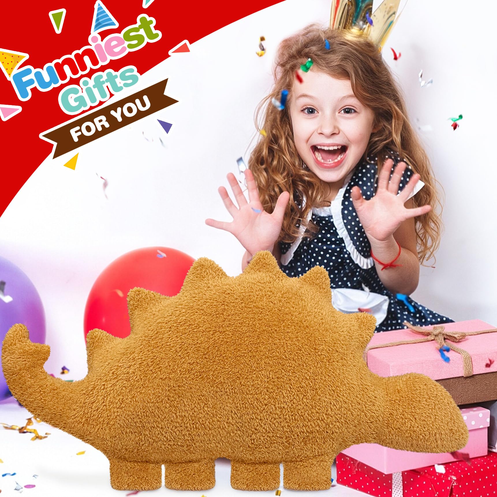Aiideals Dino Nugget Pillow soft fabric ideal for comforting hugs during movies.