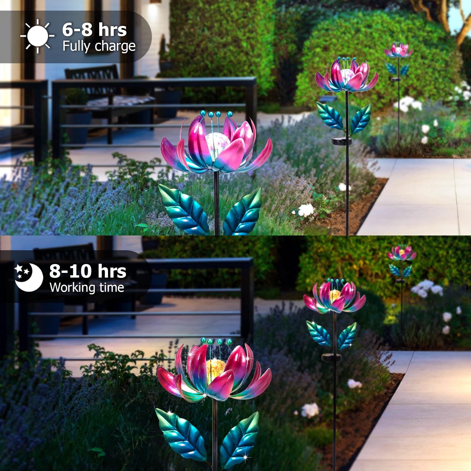 AIINY kinetic garden sculpture spins with breeze for dynamic focal point.