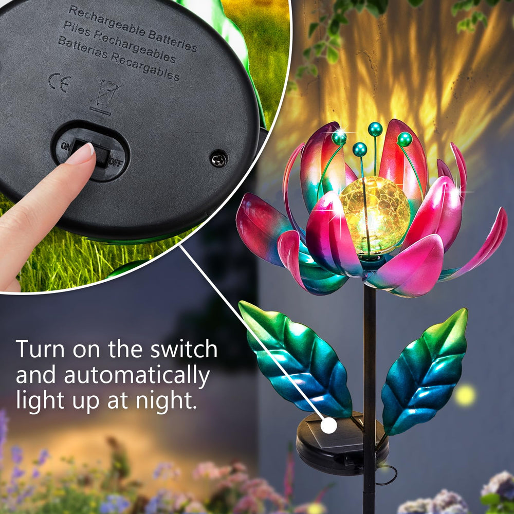 AIINY crystal ball glow enhances the garden ambience.