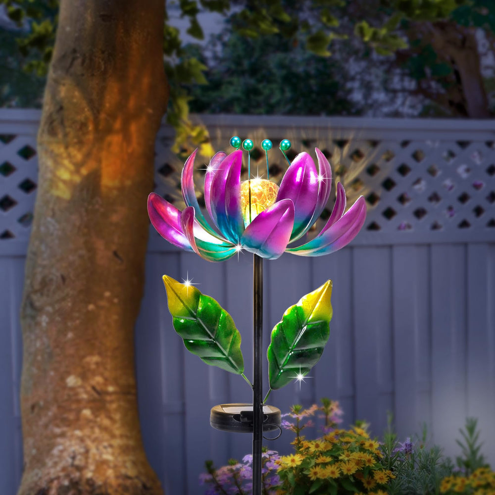 AIINY purple lotus wind spinner is a perfect garden gift.