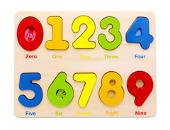 AILE wooden number puzzle board supports early counting and recognition.