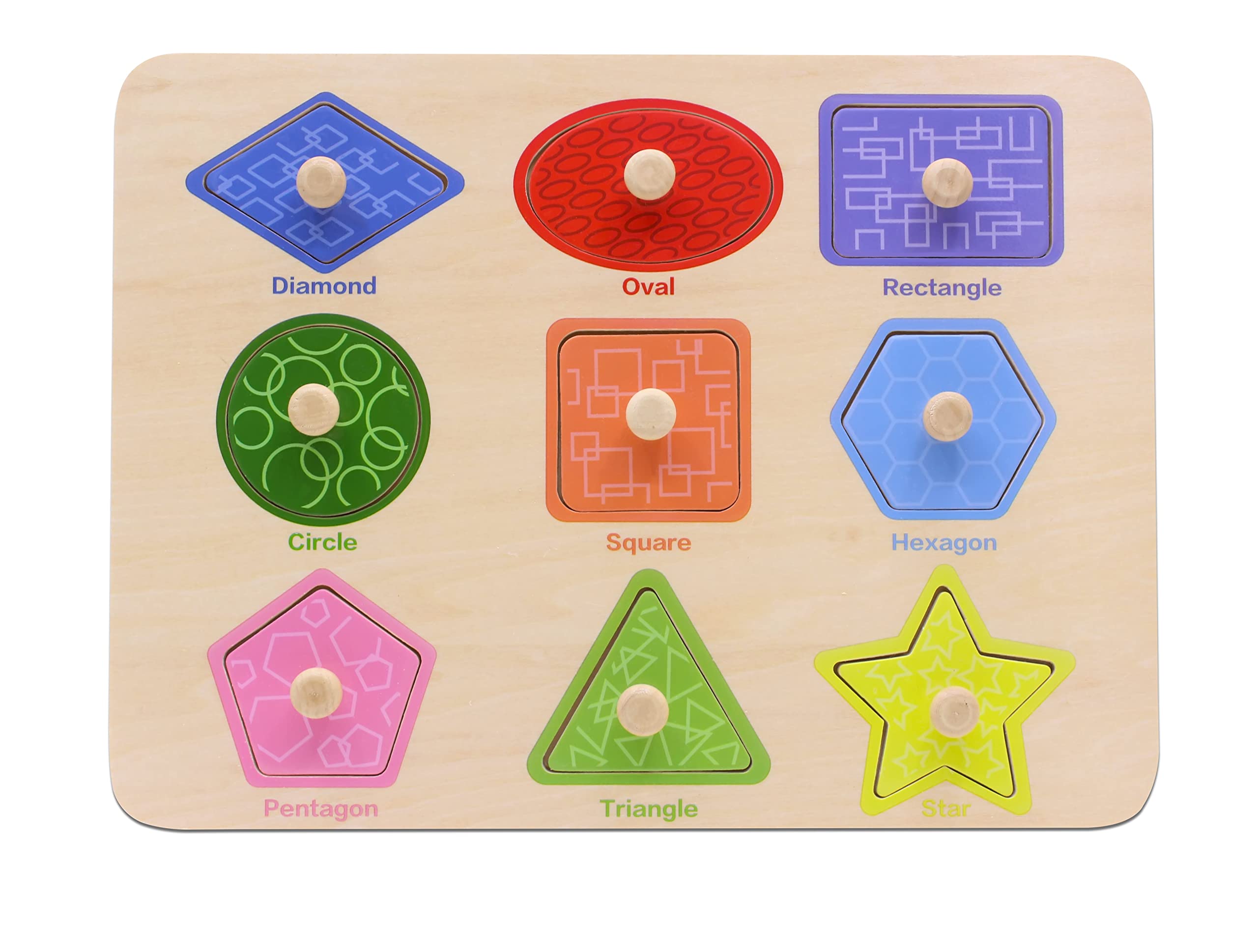 Aile wooden peg knobs close-up highlights easy grasp for small hands.
