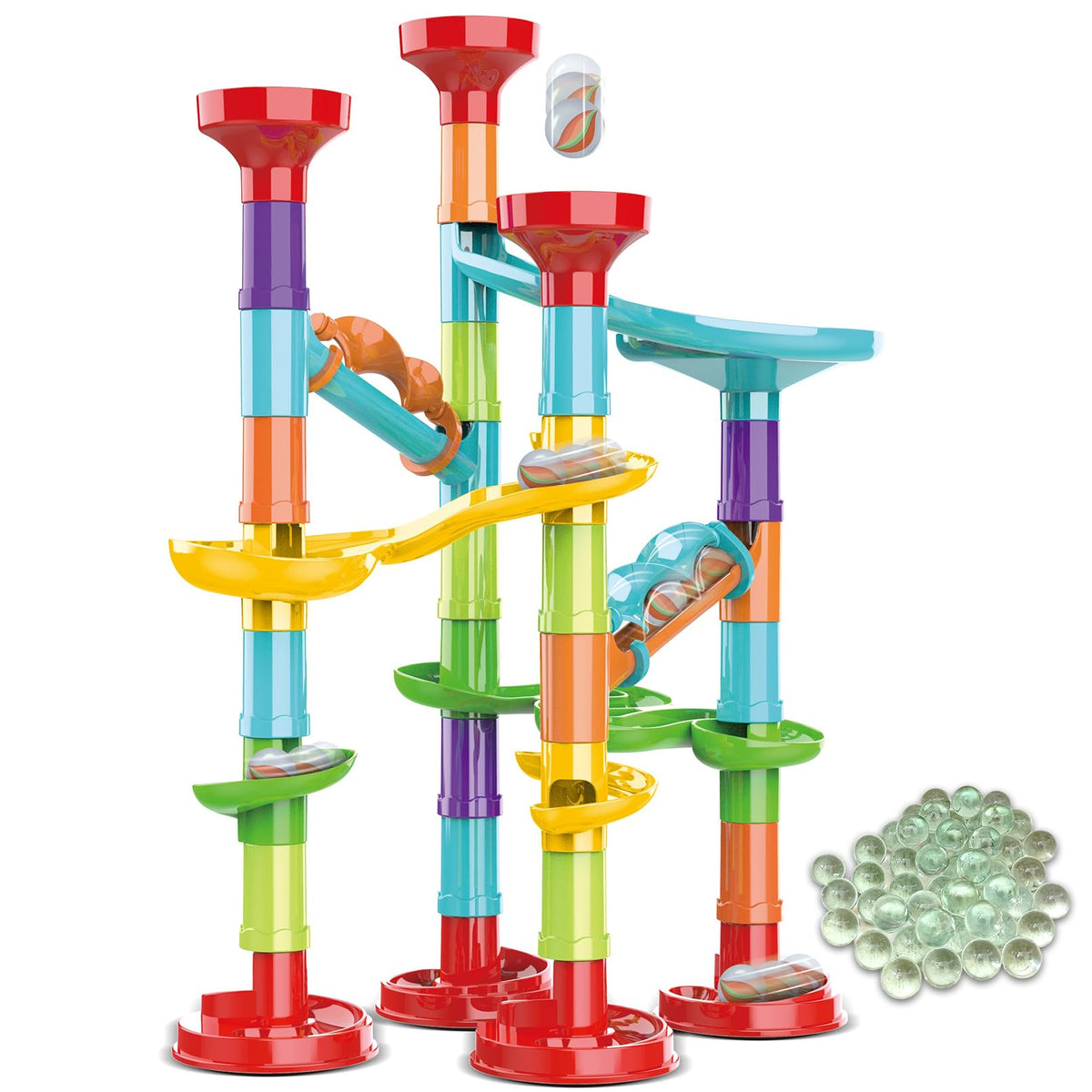 ailixinda marble toy premium set with translucent pieces for visible track action