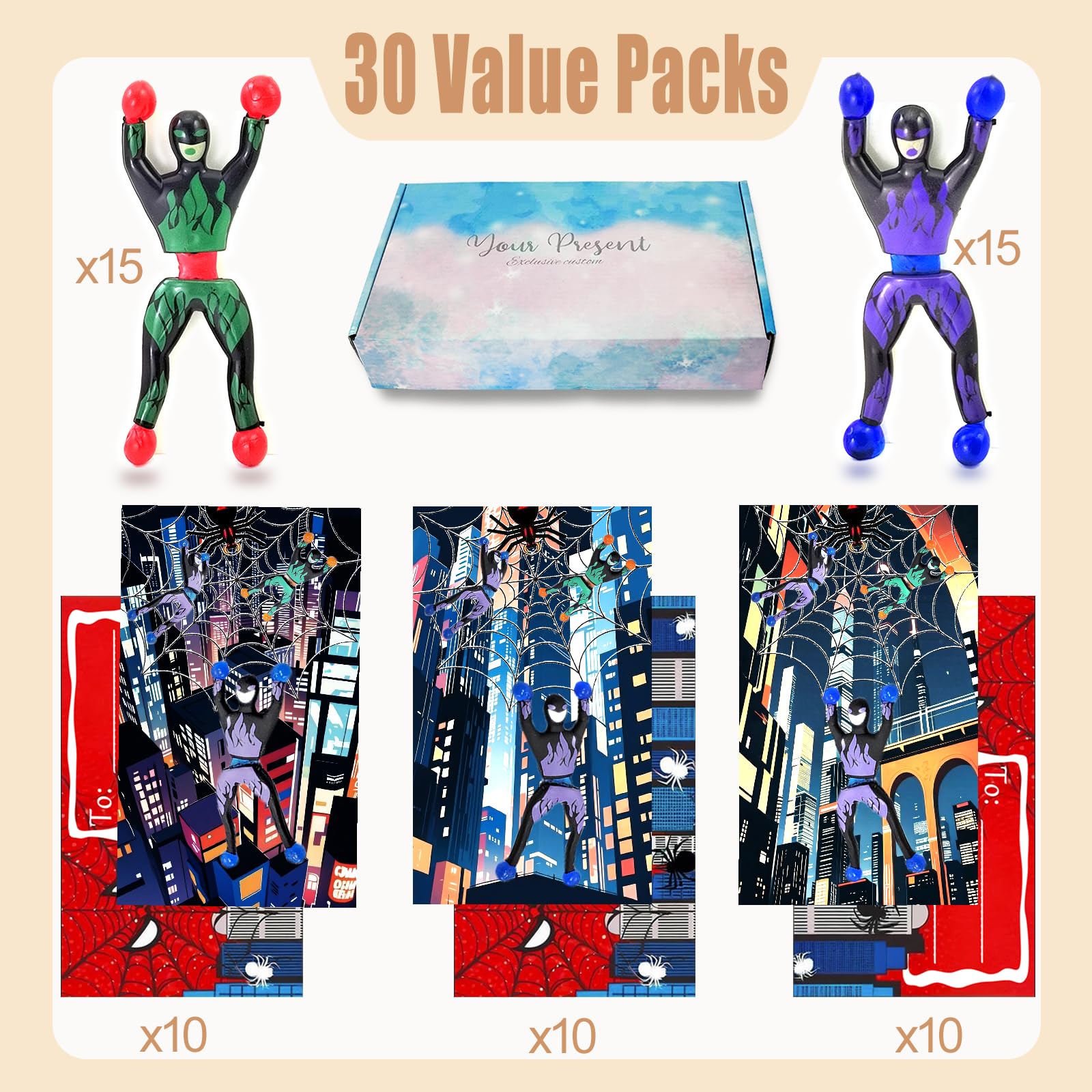 AimatRun classroom gift exchange scene with cards and climbers for social interaction.