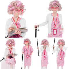 Aimeiar old-lady costume glasses with beaded chain for authentic look.