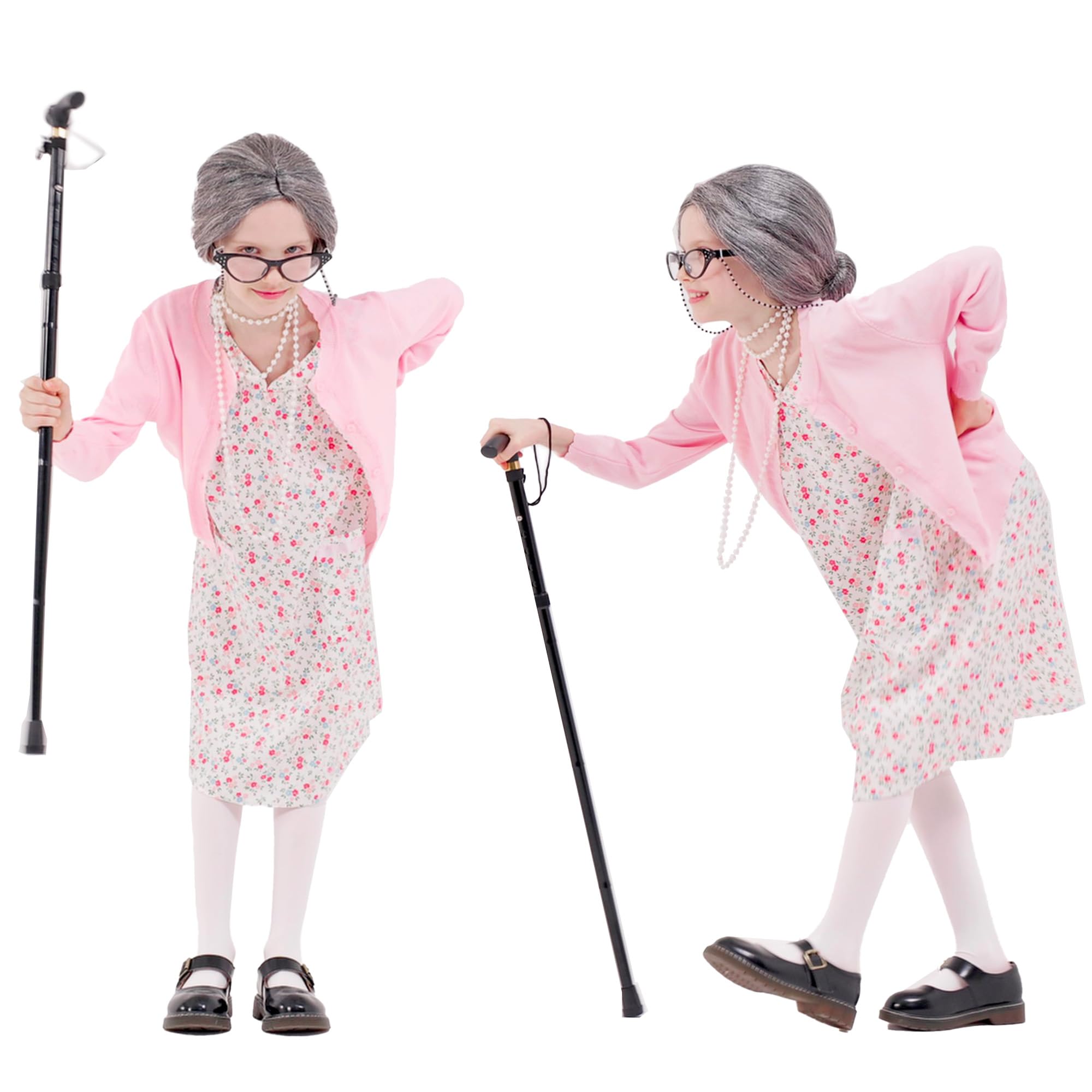 Aimeiar old lady dress for girls with cardigan offers comfortable school celebration attire.
