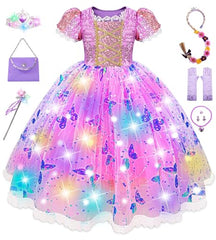 Aimeiar Princess dress light-up purple bodice for parties and play.