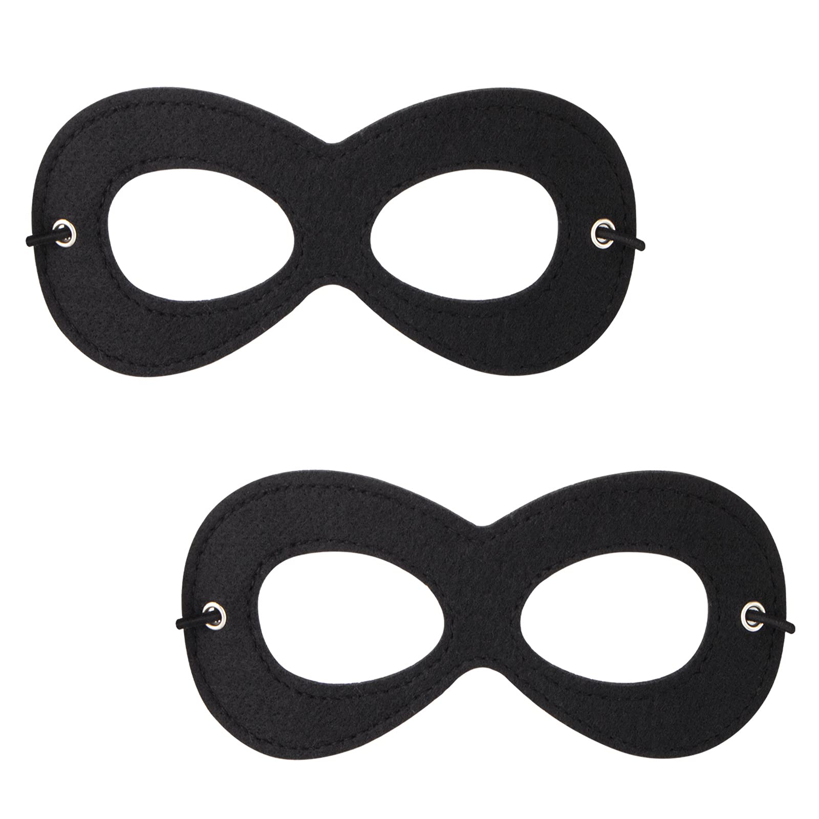 Aimike two-pack black felt superhero masks, ideal for cosplay and party use.