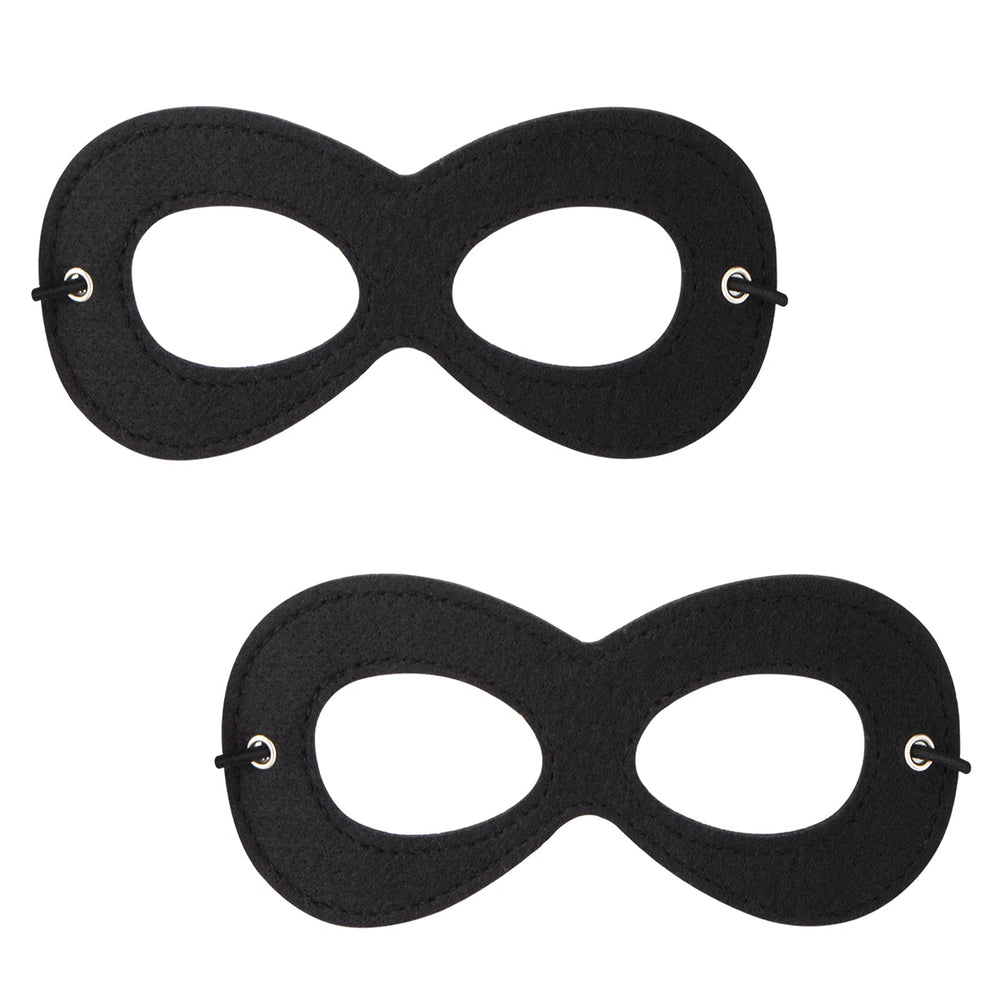 Aimike two-pack black felt superhero masks, ideal for cosplay and party use.