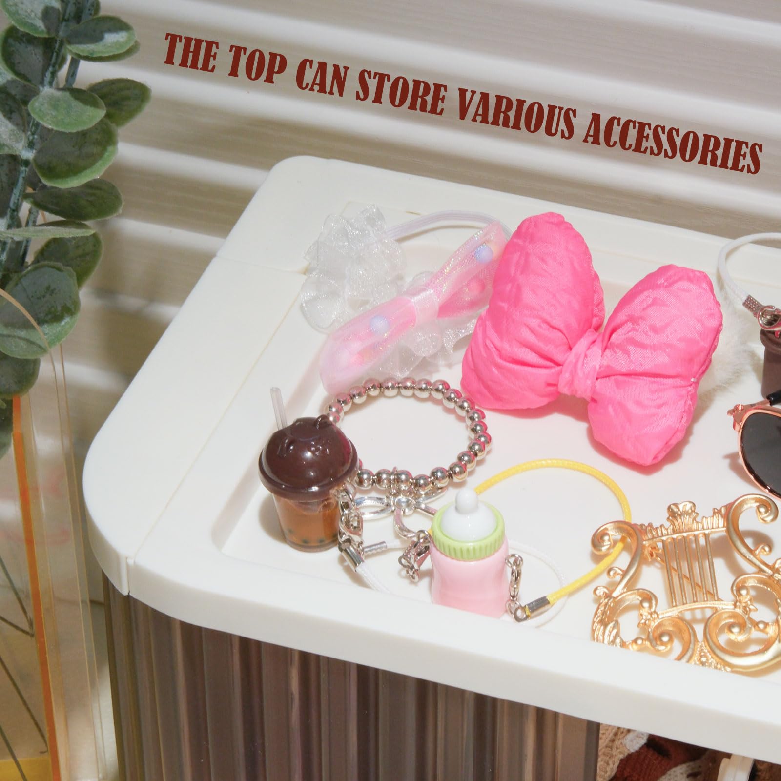 aimpiwt foldable doll wardrobe with 10 hangers for tidy outfits.