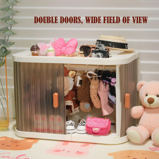 aimpiwt foldable doll wardrobe removable rod simplifies outfit changes.