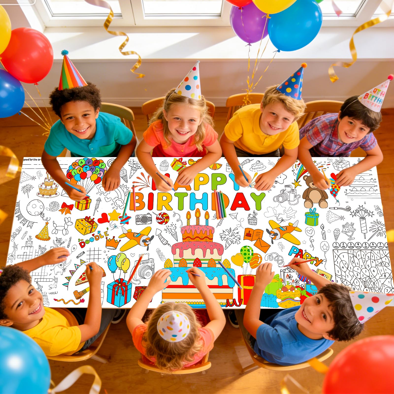 AinDen birthday crafts time tablecloth supporting arts and crafts sessions