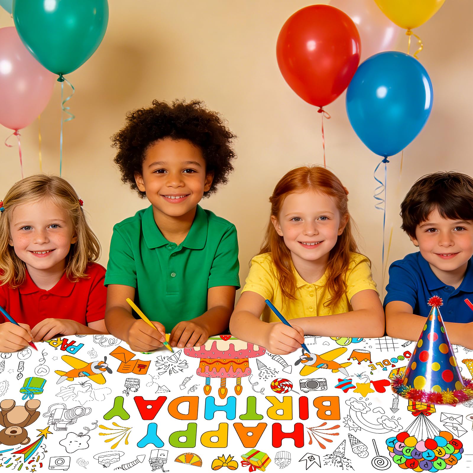 AinDen coloring poster 30x72 provides a large creative surface for kids