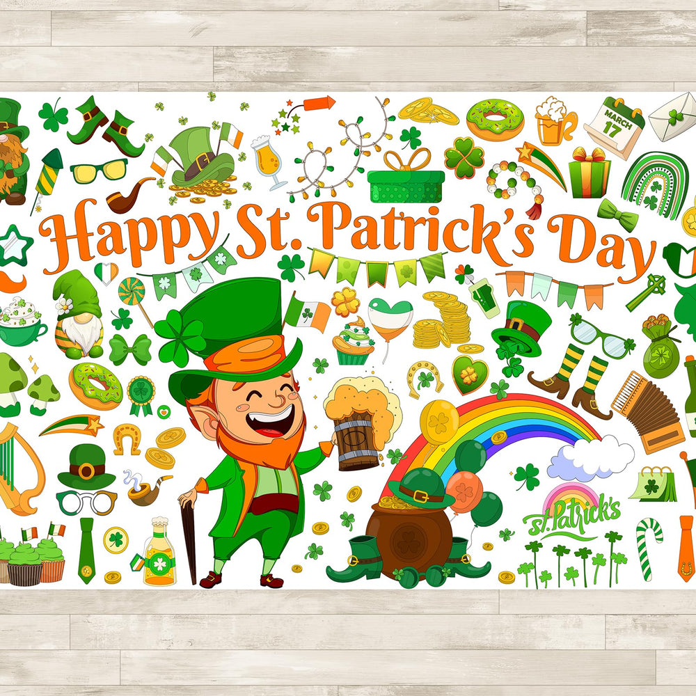 AinDen coloring tablecloth poster for kids to color during St Patrick's celebration