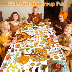 AinDen tablecloth featuring pumpkins for festive kids’ art.