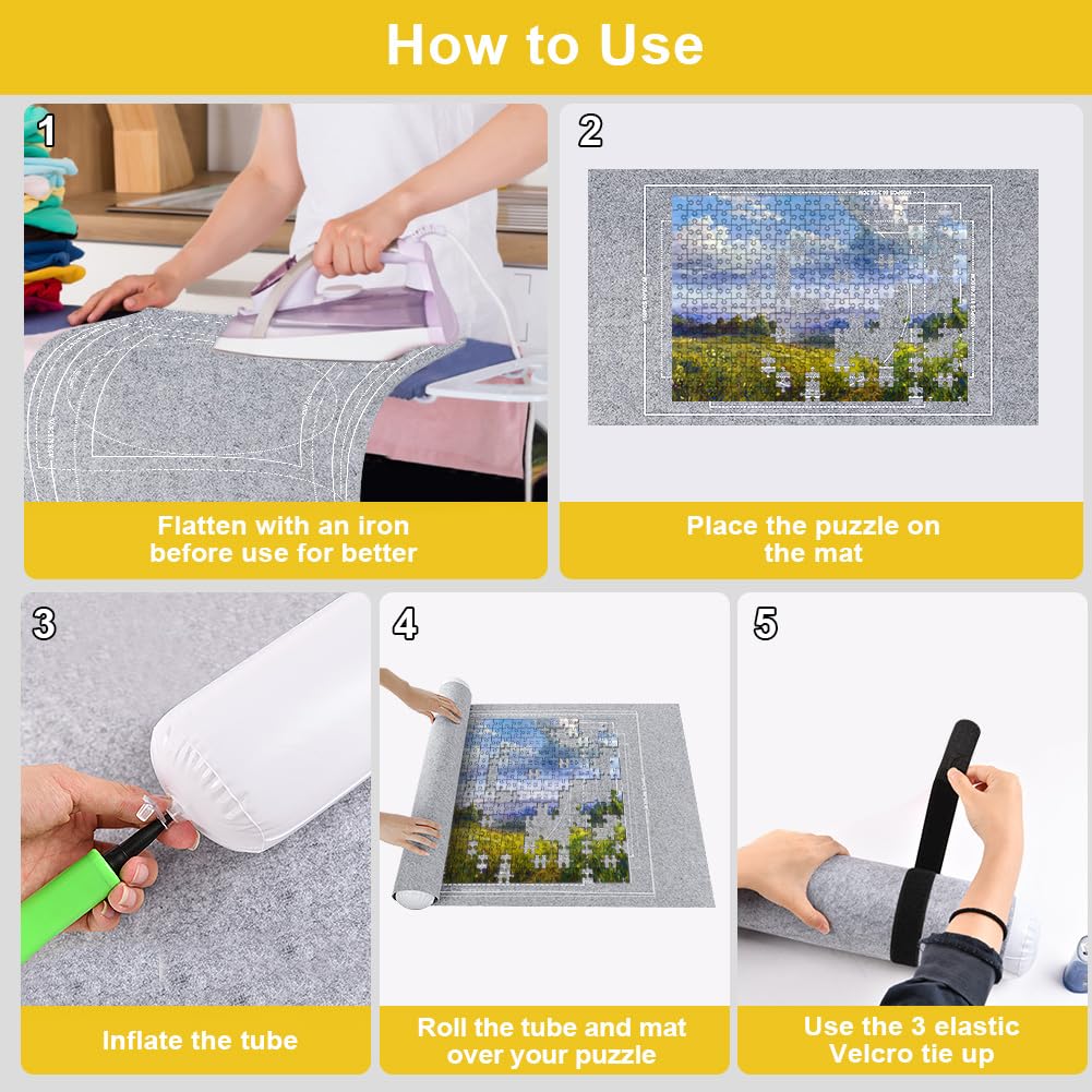 Ainiv jigsaw mat unfolded and flat for puzzle work