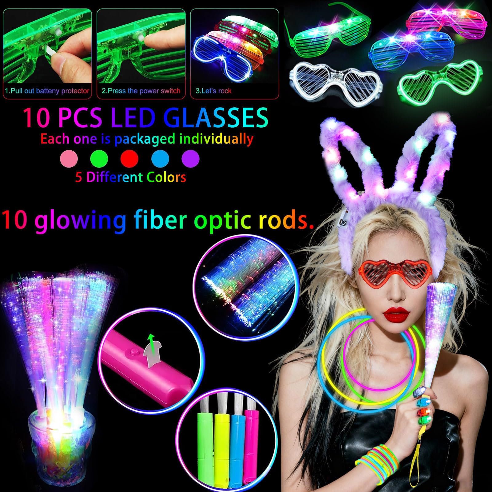 AioAuiy LED glasses offering hands-free glow for selfies