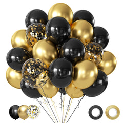 AIOZX black and gold balloons kit packaging for elegant party décor.