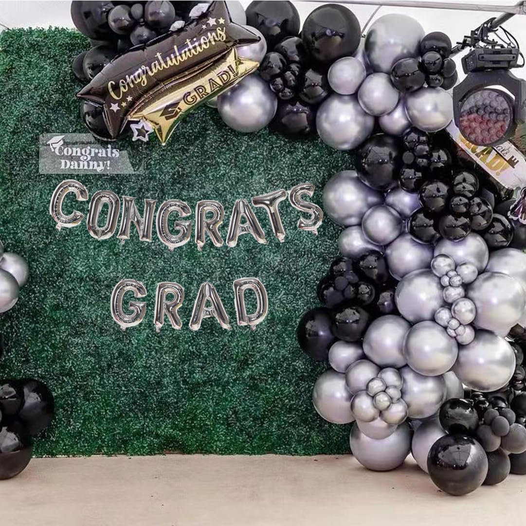 AIOZX silver-black balloon ribbons span 32 feet for versatile décor.