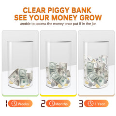 AIPOR Clear Piggy Bank acrylic material ensures durable, long-lasting storage for future goals.