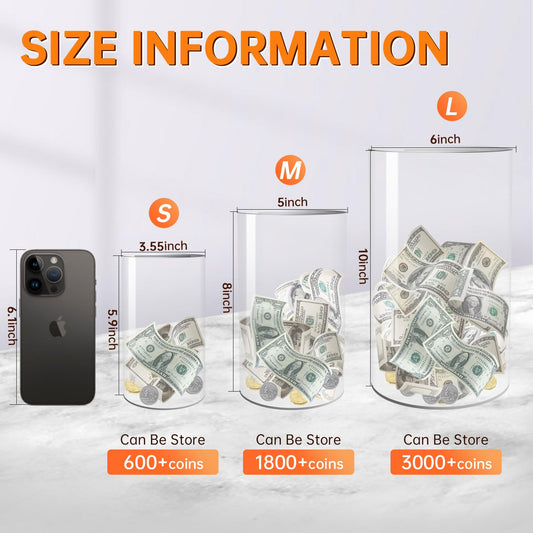 AIPOR Clear Piggy Bank must-break-to-open design encourages disciplined saving for kids and adults.