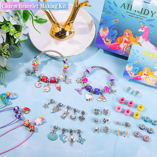 AIPRIDY Charm Bracelet Kit gift box packaging highlights ready-to-gift presentation.