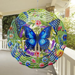 AiQDBAA wind spinner butterflies outdoor decor catching light and motion in the yard.