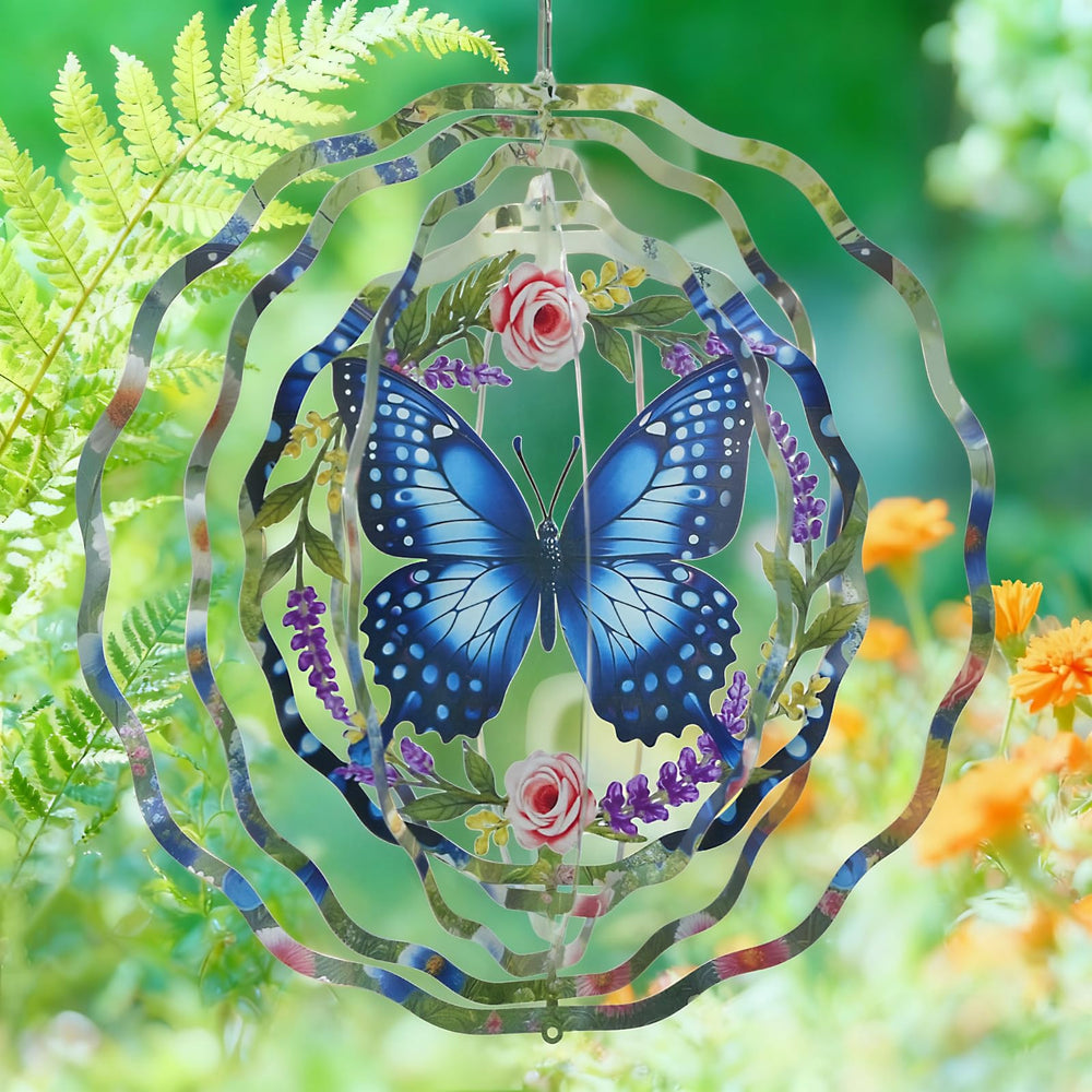 AiQDBAA wind spinner butterfly 360-degree hanging design enhances garden charm.