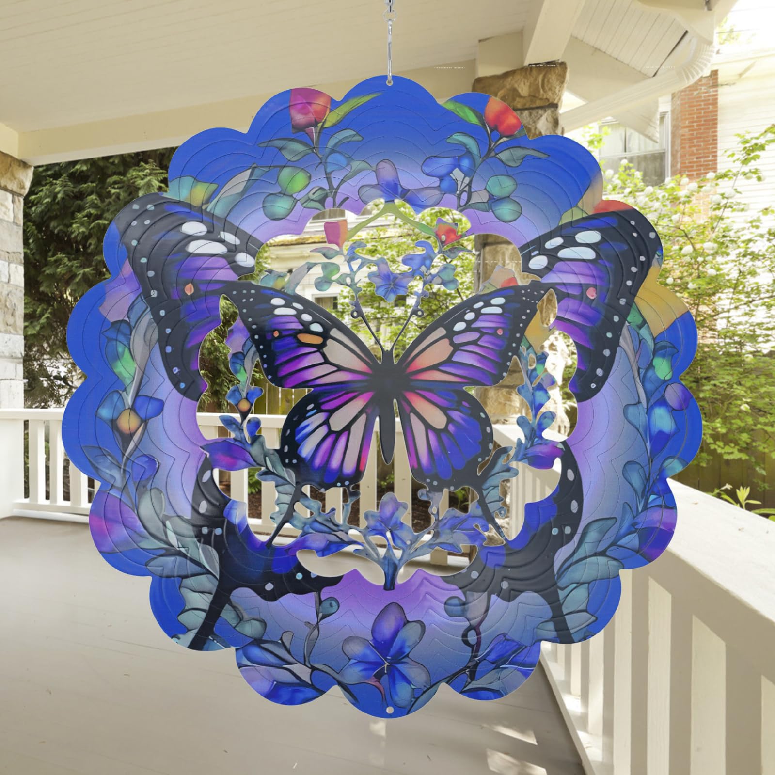 AiQDBAA wind spinner butterfly garden decor enhances outdoor ambience.
