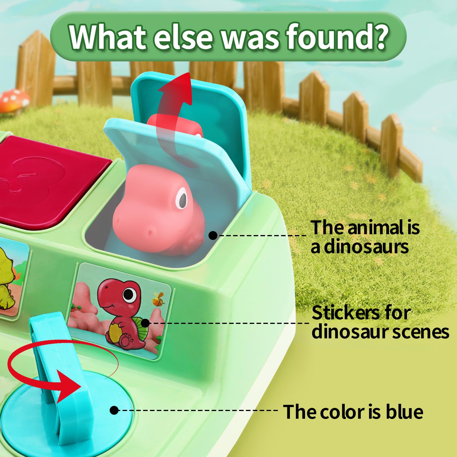 Aiqi Pop Up Animals BPA-free plastic with smooth edges for safe play.