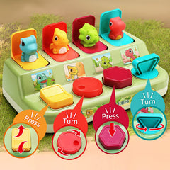 Aiqi Pop Up Animals quiet, battery-free toy ideal for quiet play and travel.