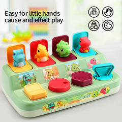 Aiqi Pop Up Animals built-in handle supports easy on-the-go play.