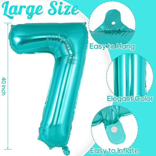 AIQINHU 40-inch foil number 7 balloon demonstrates premium quality for elegant party decor.