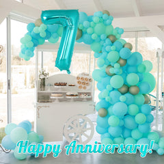 AIQINHU 40-inch mermaid theme balloon adds festive teal-blue accents.