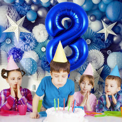 AIQINHU navy blue 8 balloon, bright color enhances birthday photo moments.