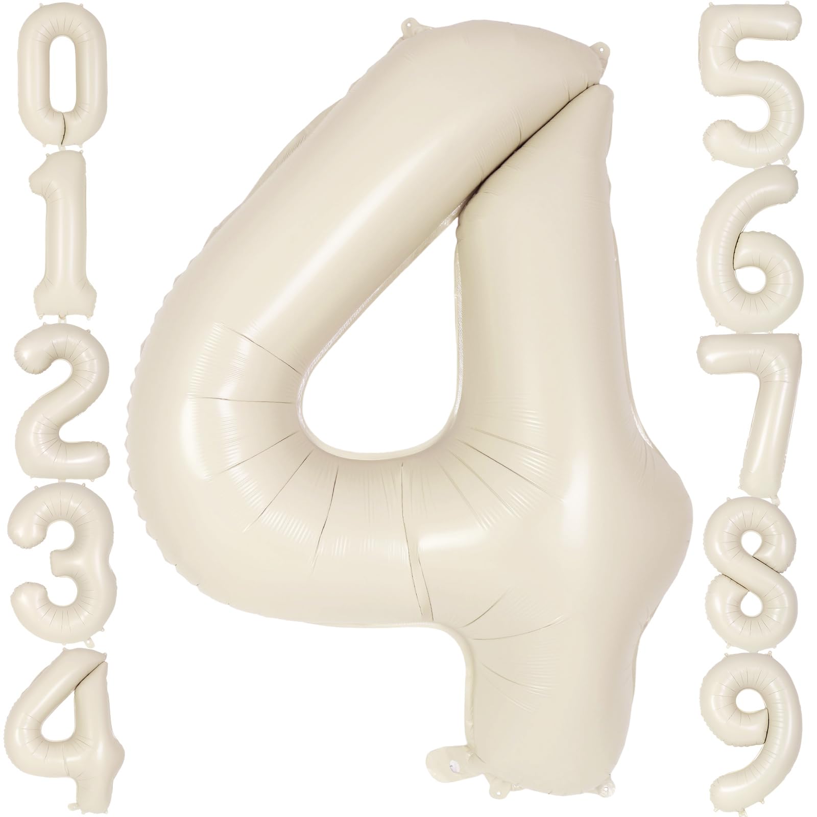 AIQINHU Cream Number 4 balloon 40-inch backdrop for memorable 4th birthday