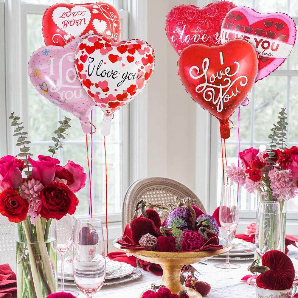 AIQINHU pink and red heart balloons for proposals and weddings