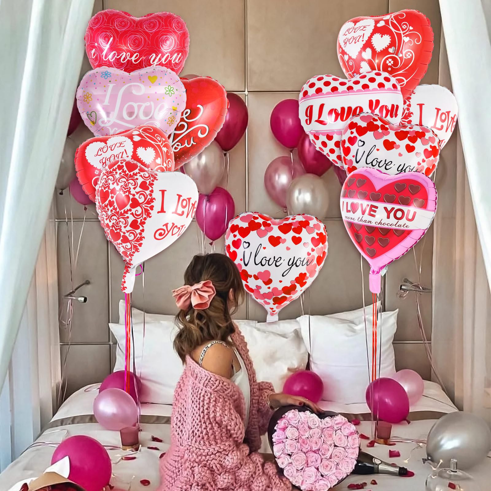 AIQINHU 18 inch heart balloons brighten anniversary decor