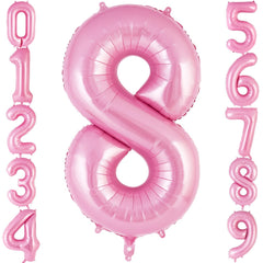 AIQINHU Pink Number 8 Balloon 40-inch centerpiece for bold birthday celebrations.